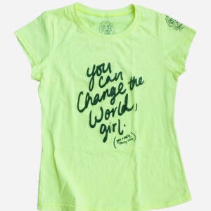 Camiseta para mujer amarilla Furas Colombia You Can Change the world girl