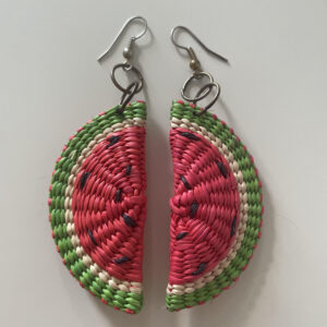 Aretes elaborados a mano sandia Alejandra